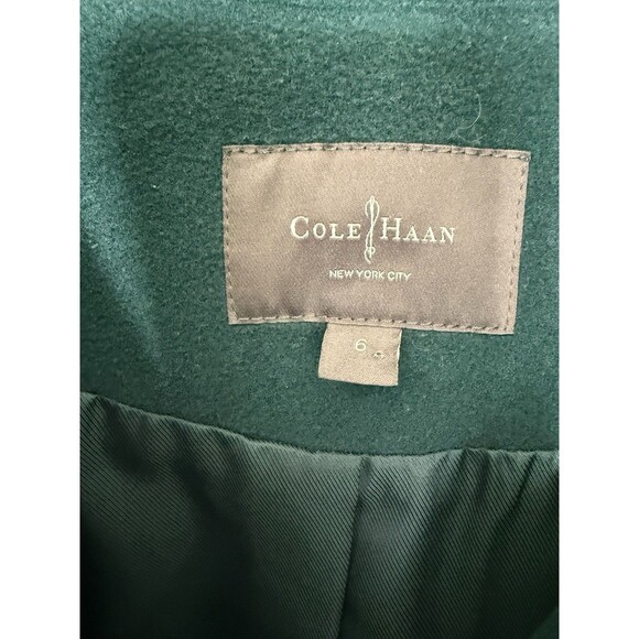 Cole Haan Women’s Wool Cashmere Blend Double Breasted Pea Coat Size 6 Dark Green - Picture 7 of 9